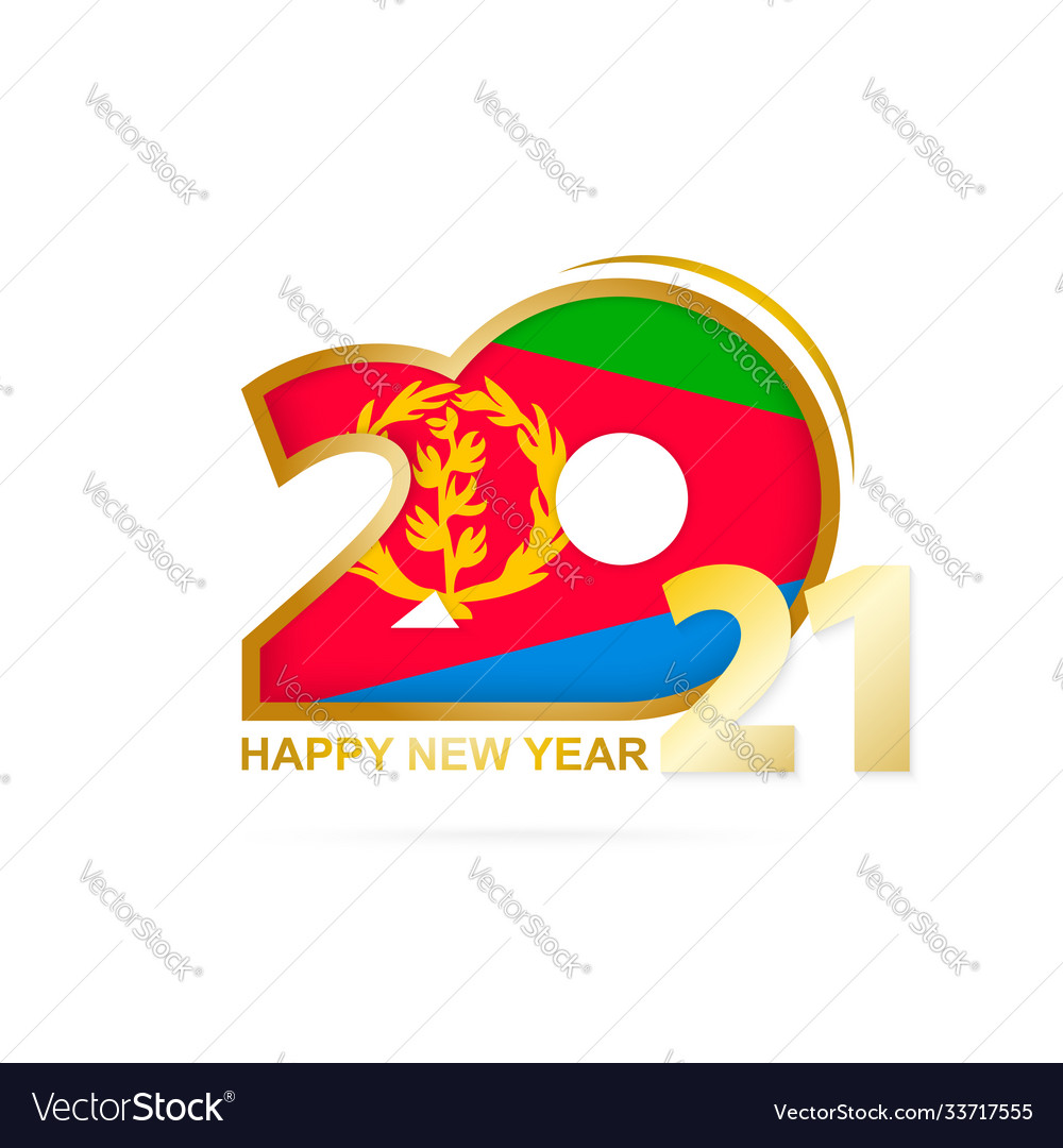Year 2021 with eritrea flag pattern happy new