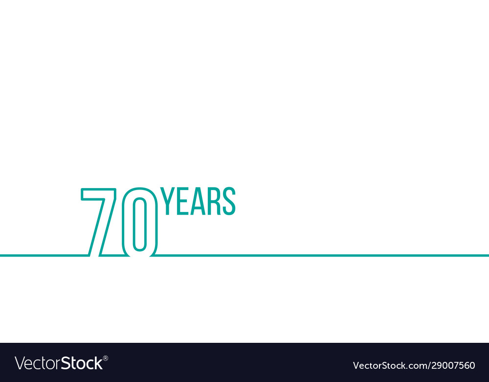 70 years anniversary or birthday linear outline