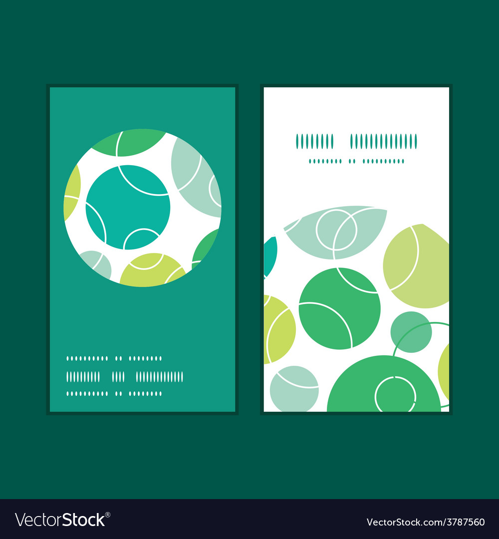 Abstract green circles vertical round frame
