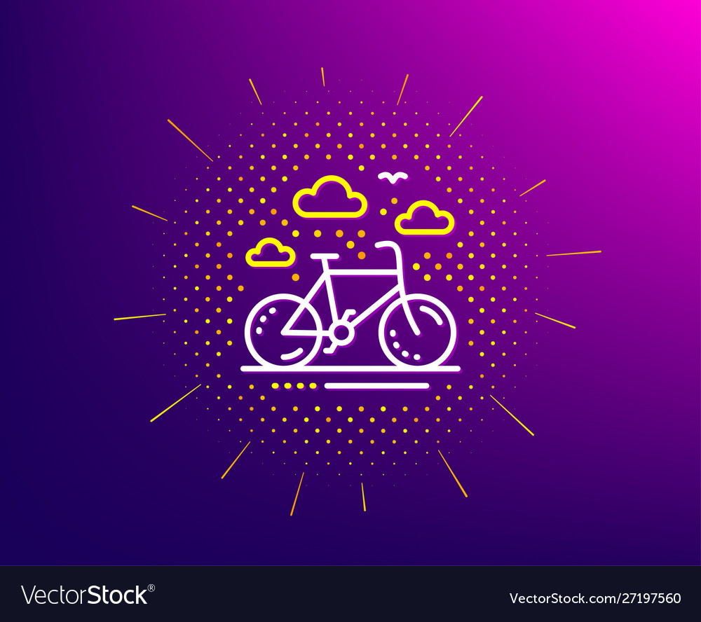Bike rental line icon bicycle rent sign hotel