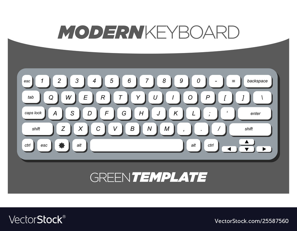 Clean and minimalistic keyboard template for apps Vector Image Clean and minimalistic keyboard template for apps
