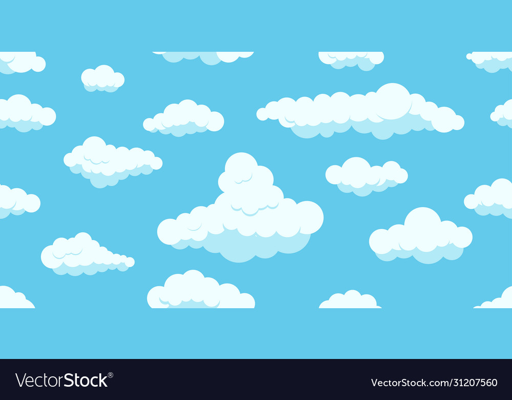 Clouds on sky horizontal seamless pattern vector image Clouds on sky horizontal seamless pattern