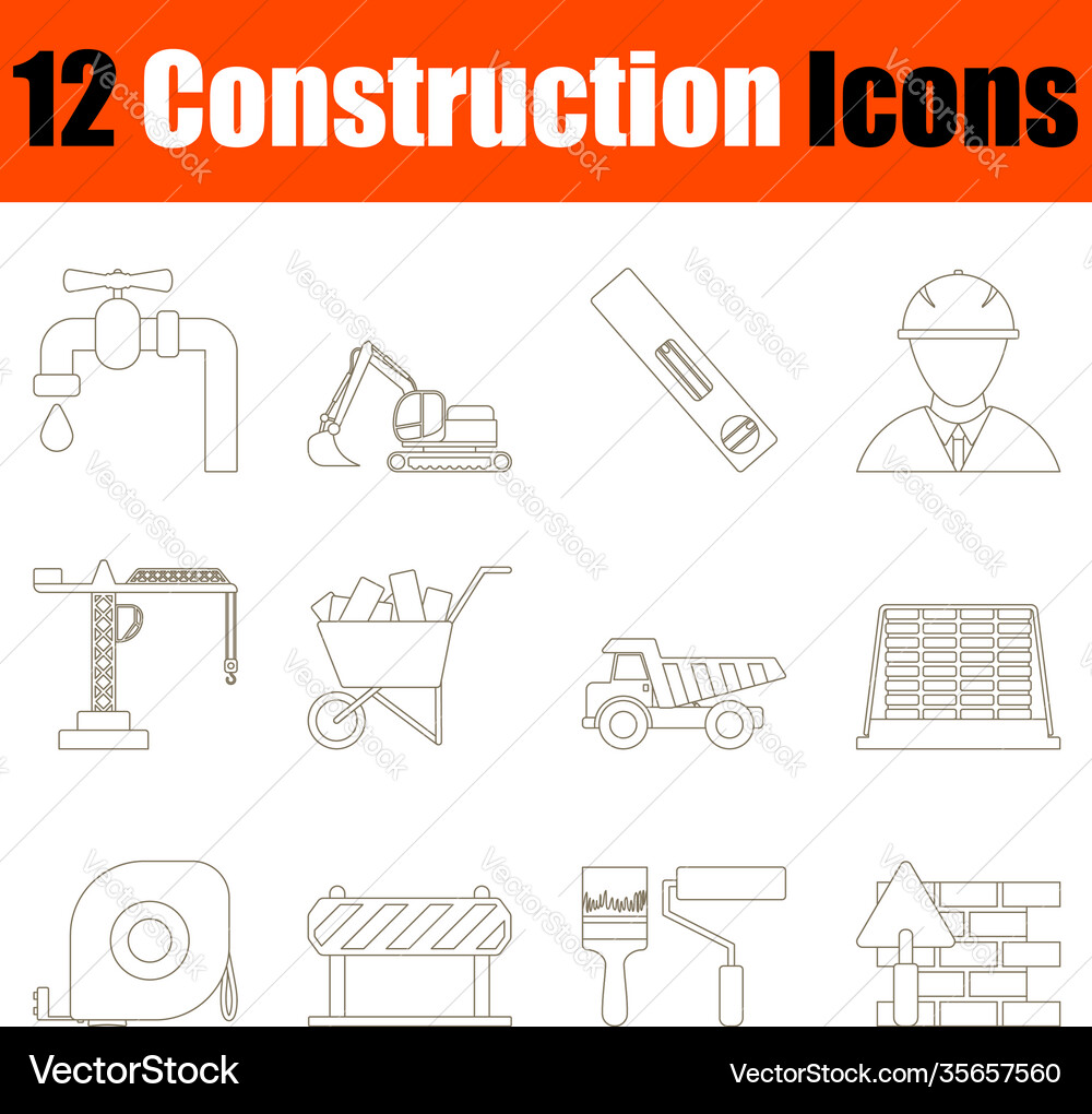 Construction icon set Royalty Free Vector Image
