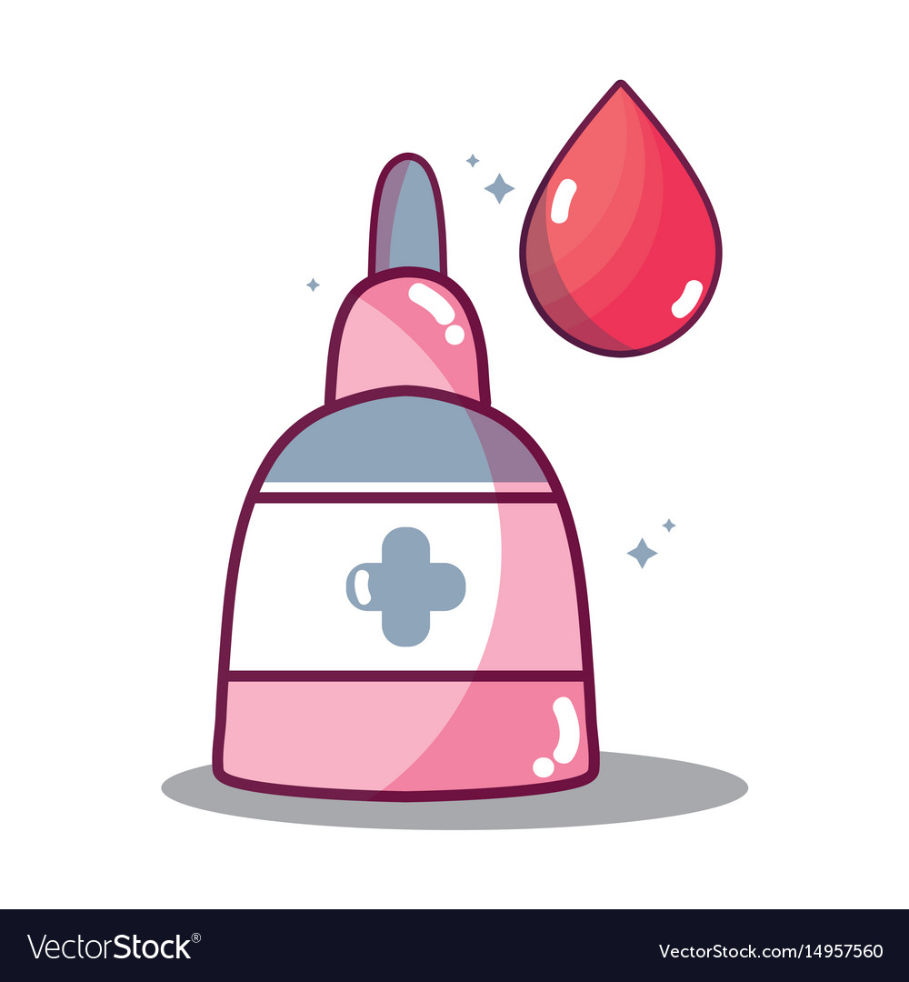 First aid oinment treatment with blood drop