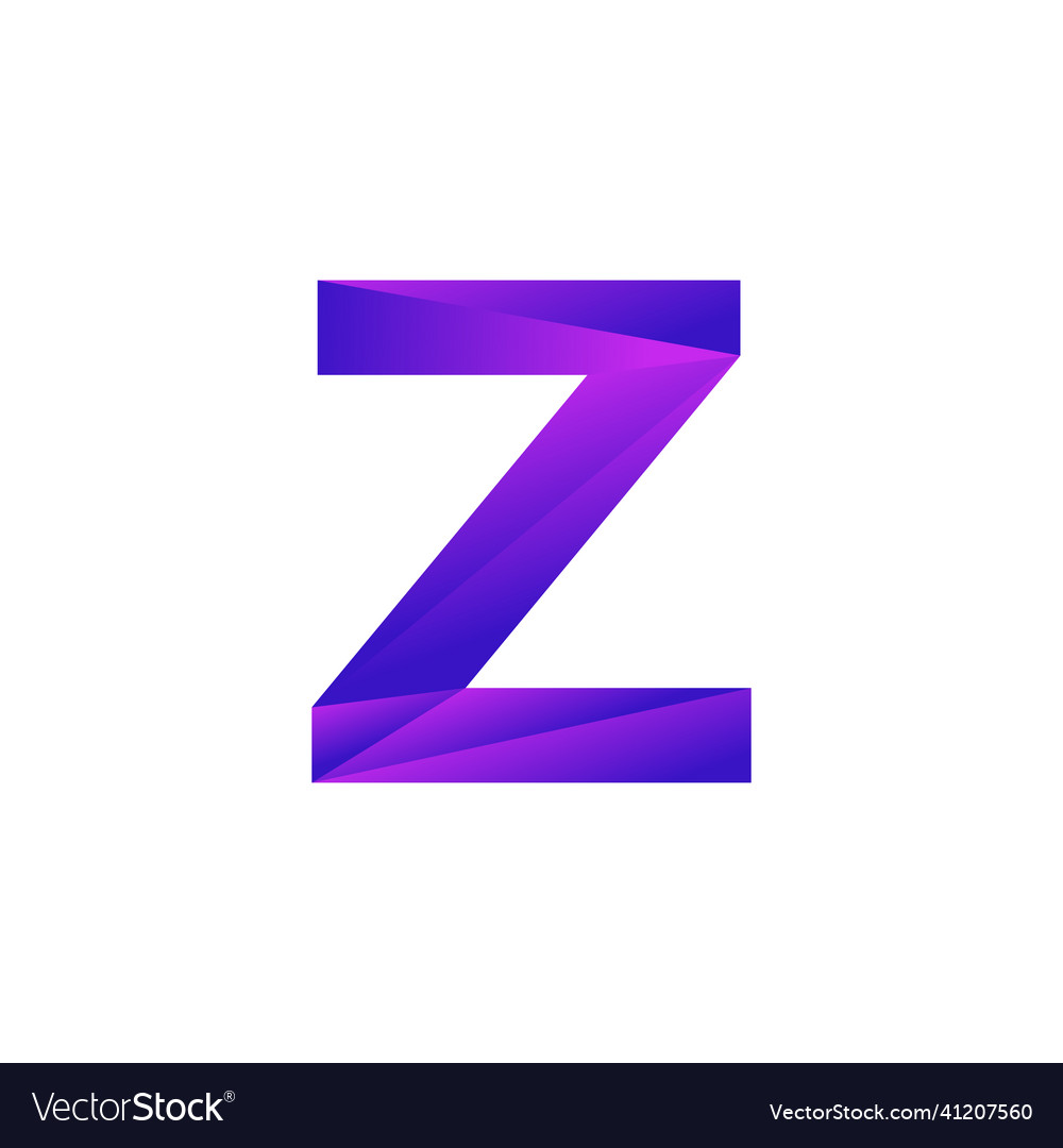 Initial letter z low poly overlay logo design Vector Image