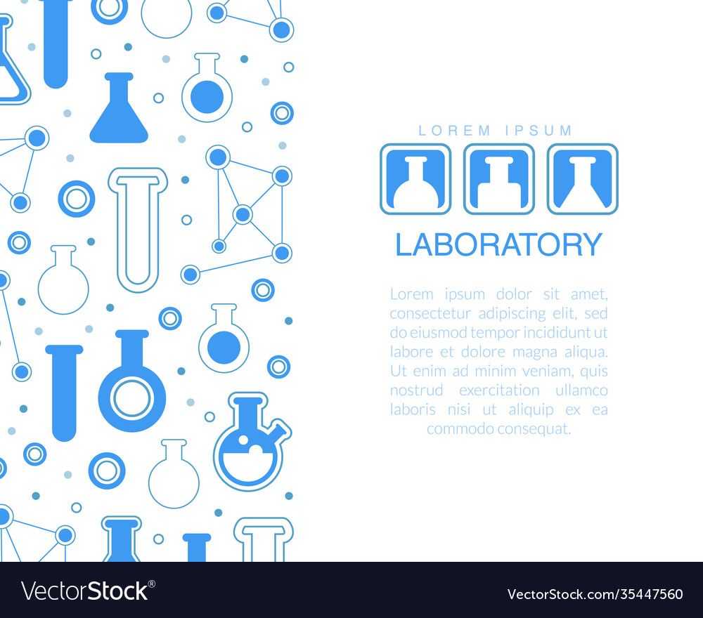 Laboratory banner template with space for text vector image Laboratory banner template with space for text
