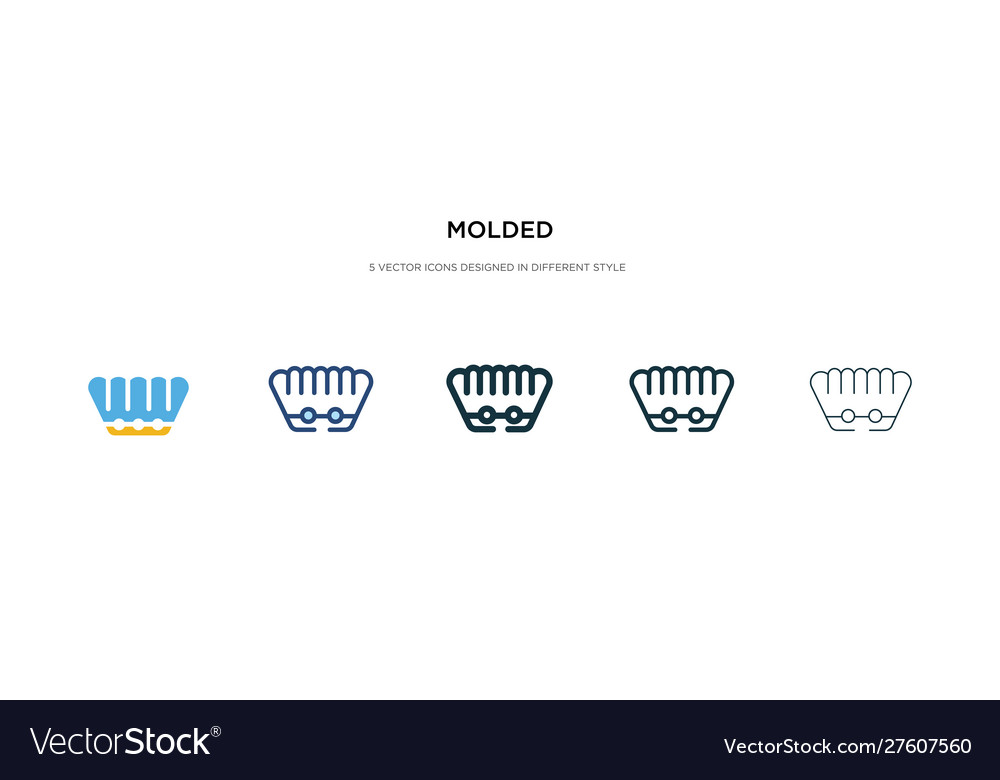 Molded icon in different style two colored vector image Molded icon in different style two colored