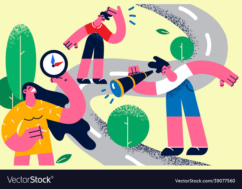 Navigation and trying to find direction concept vector image Navigation and trying to find direction concept