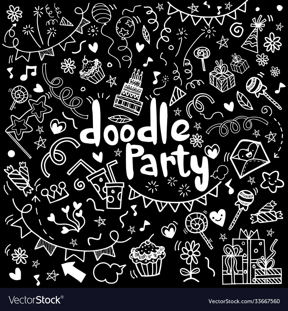 Objects and symbols on party element Vector Image Objects and symbols on party element