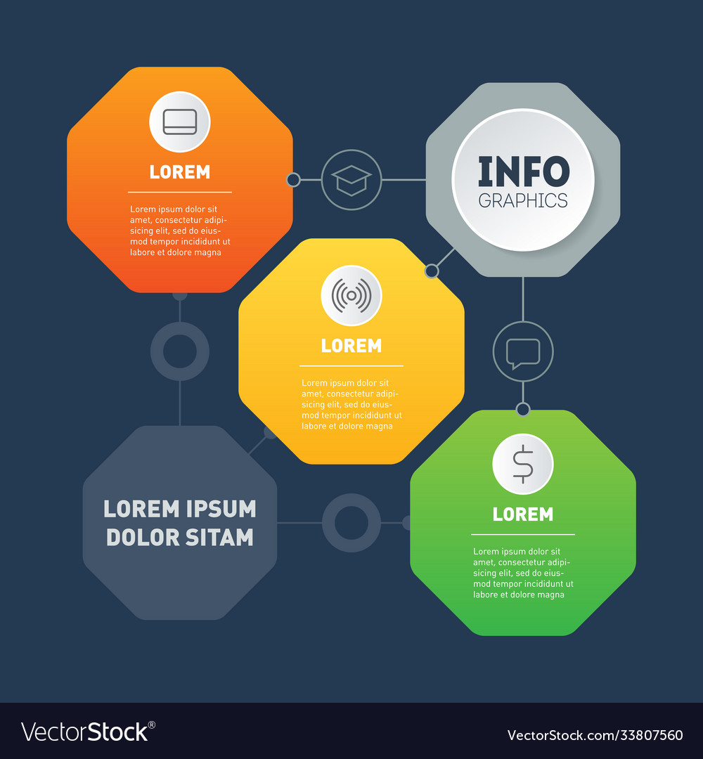 Part report with icons set template vector image Part report with icons set template
