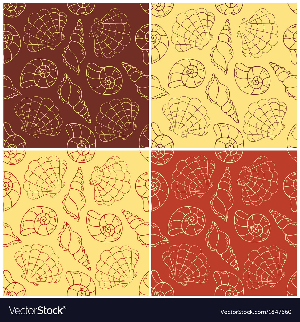 Seamless patterns with cockleshells