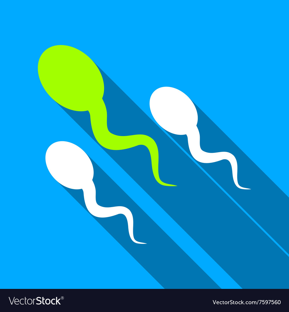 Spermatosoide flache lange Schatten quadratische Ikone