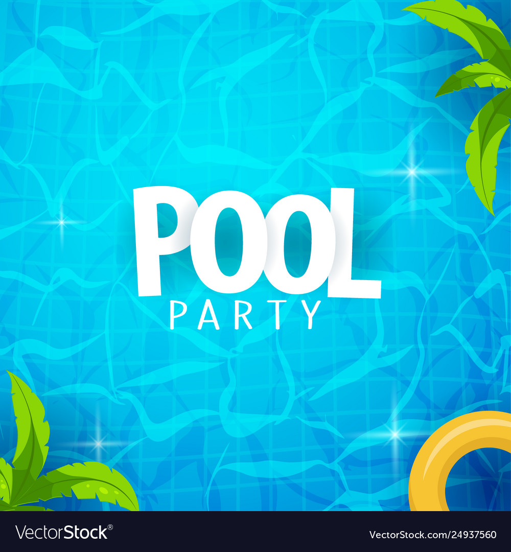 Sommer Pool Party Poster Vorlage Wasser und Palmen