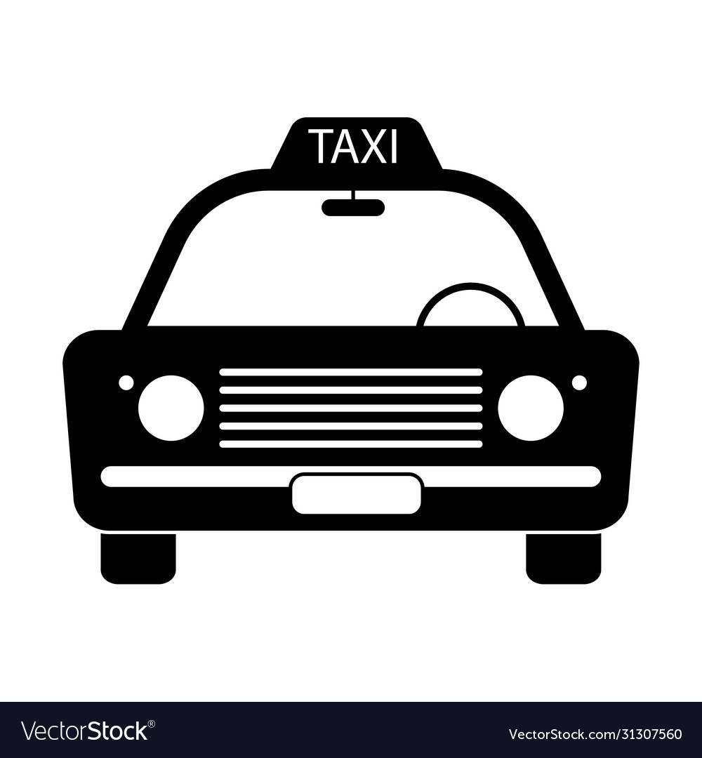 Taxi cab vintage old front view taxicab car Vector Image