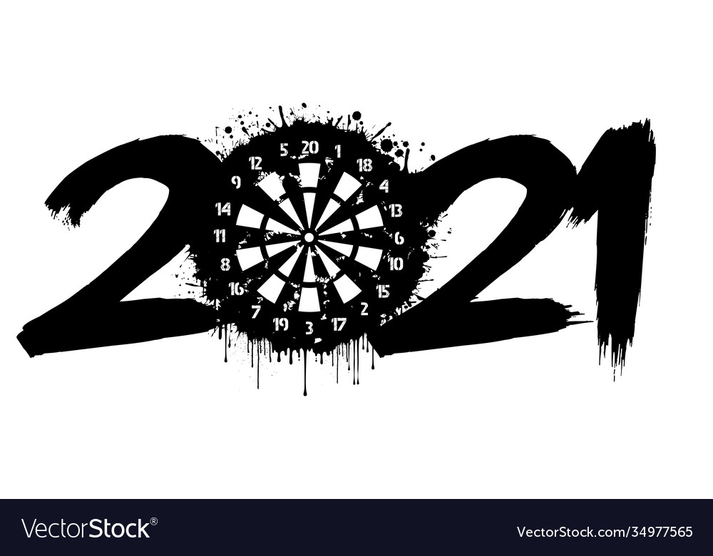 2021 new year and a dartboard from blots