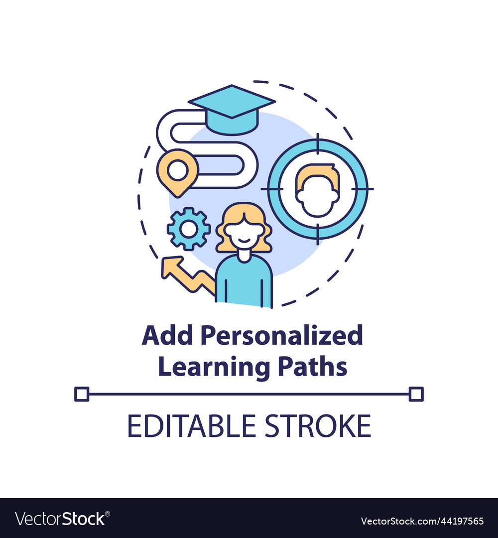 Add personalized learning paths concept icon vector image Add personalized learning paths concept icon
