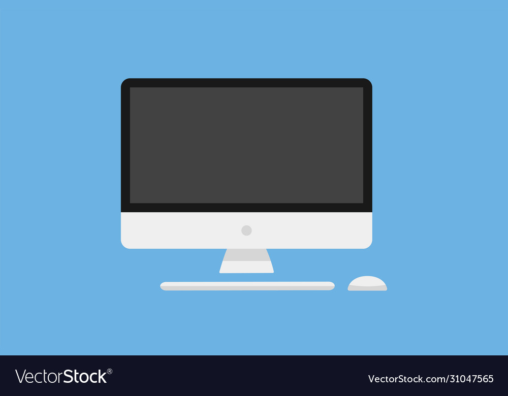 Computer display mouse keyboard technology vector image Computer display mouse keyboard technology