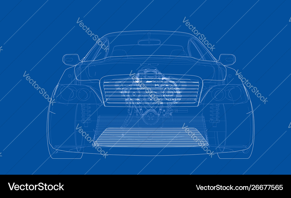 Concept car rendering 3d Royalty Free Vector Image