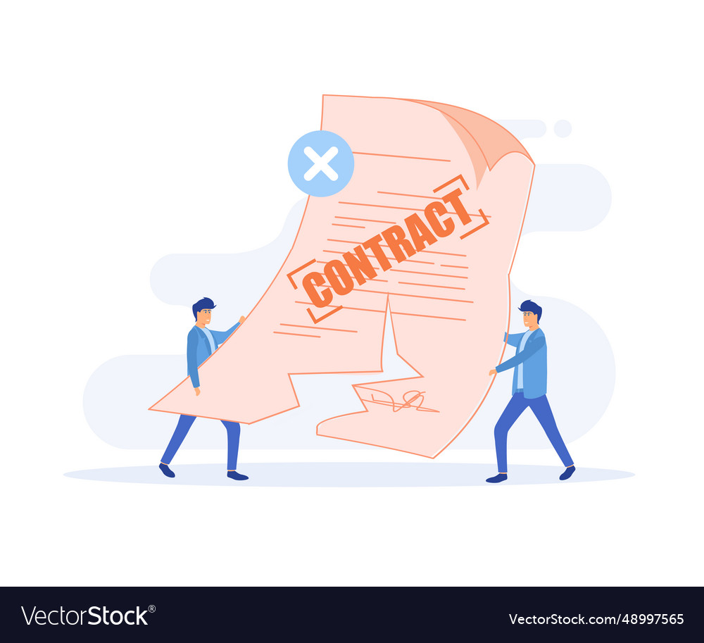 Contract cancellation agreement termination Vector Image