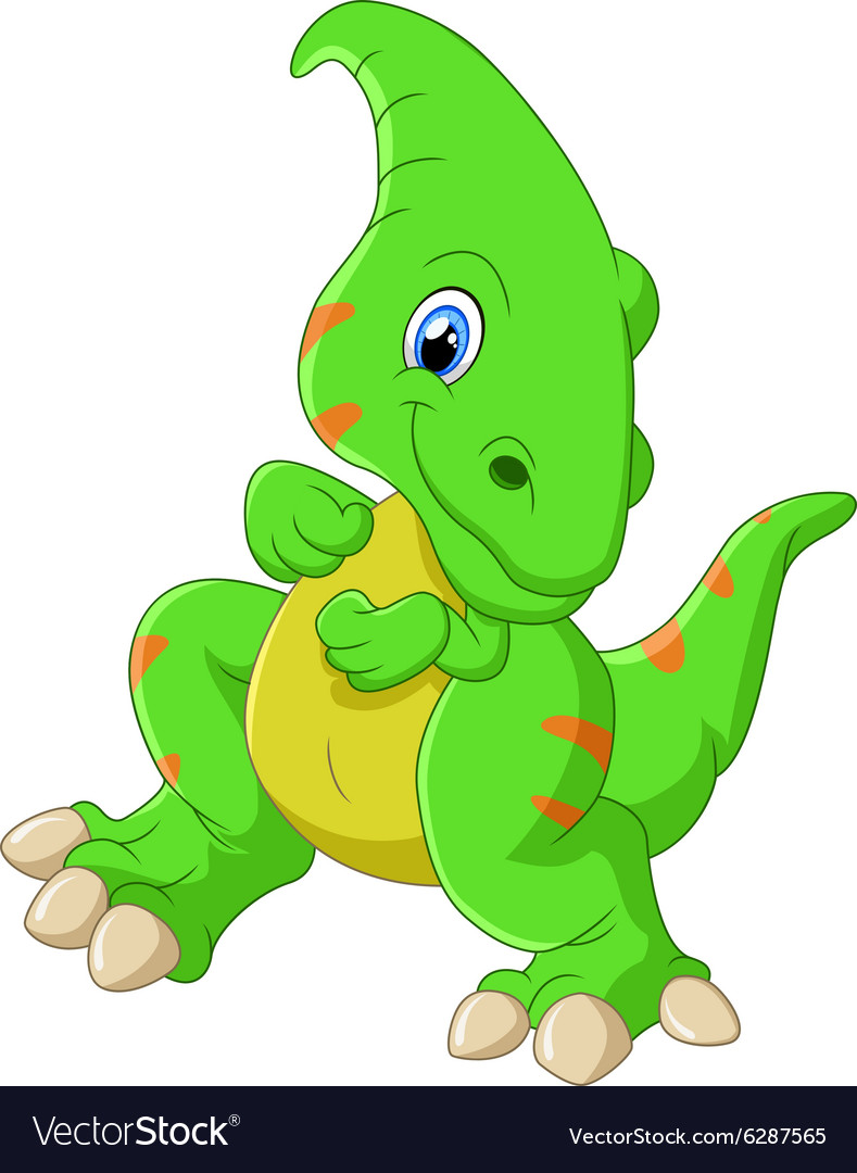 Cute dinosaur cartoon Royalty Free Vector Image