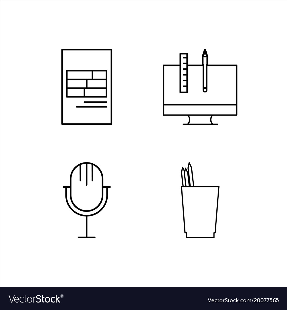 Design und Studio einfache lineare Icon-Setsimple