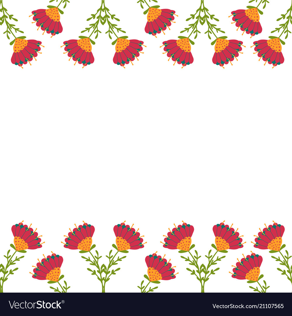 Greeting card with seamless floral border perfect Vector Image
