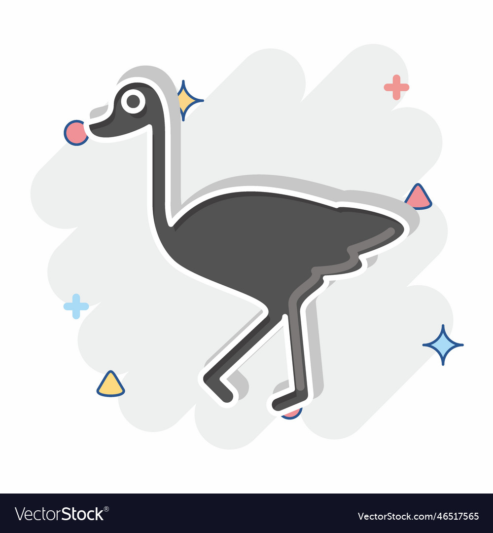 Icon ostrich related to domestic animals symbol