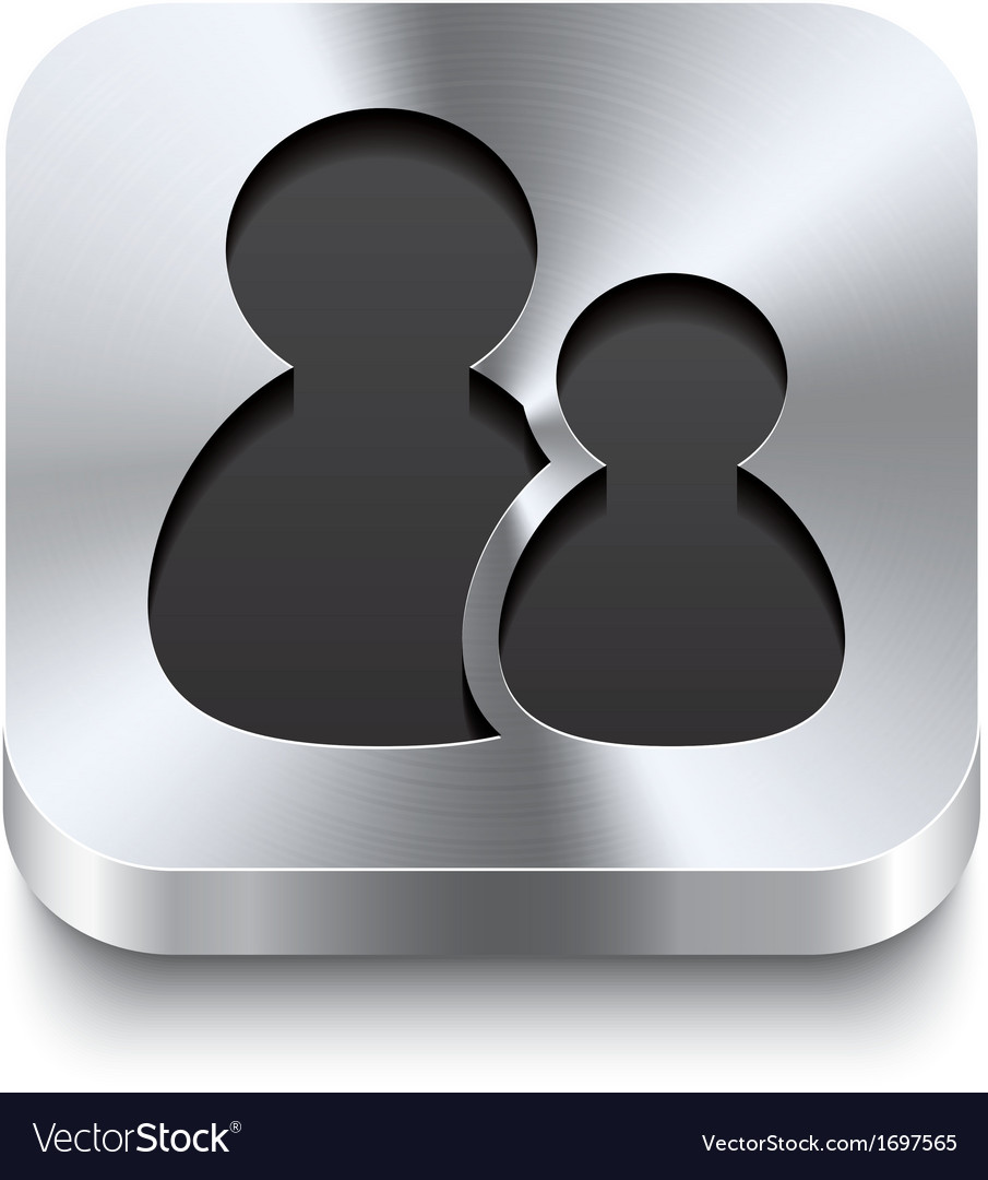 Metal Button with User Icon