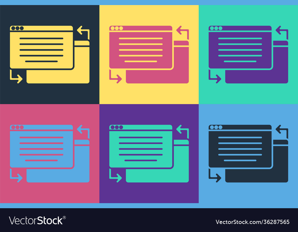 Pop art ui or ux design icon isolated on color vector image Pop art ui or ux design icon isolated on color
