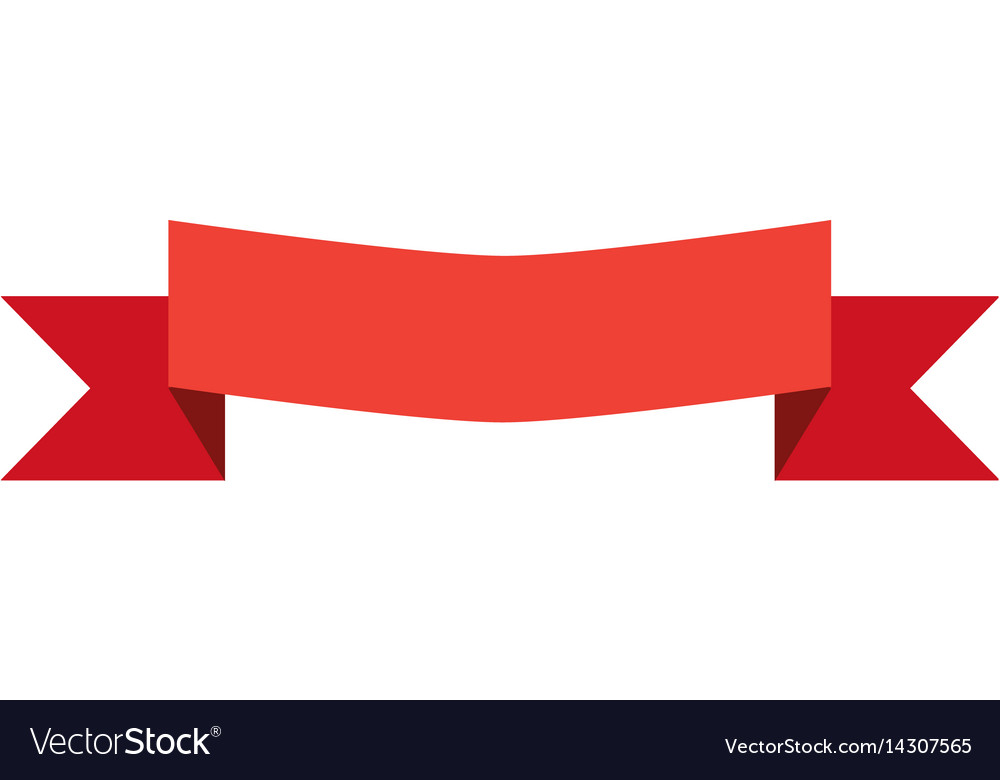 Red banner ribbon and label on white background Vector Image