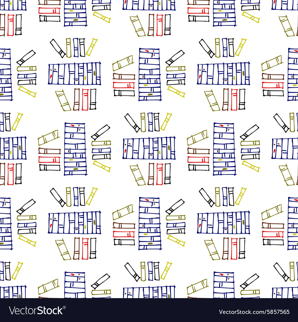 Seamless pattern with stacks of books