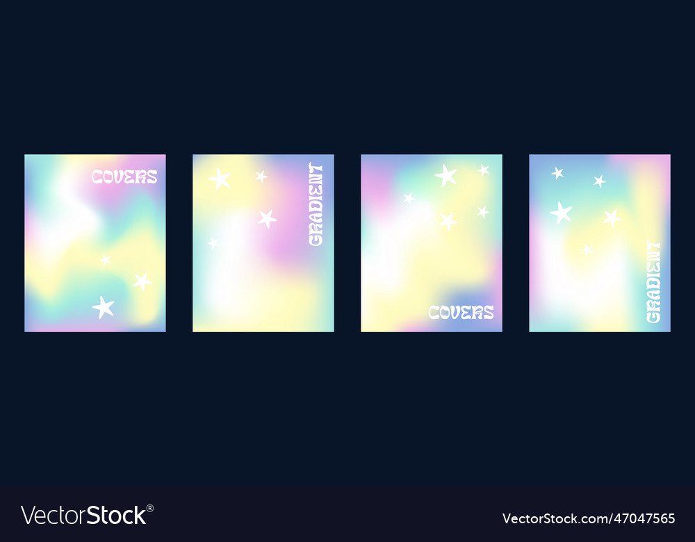 Set of four gradient backgrounds y2k style