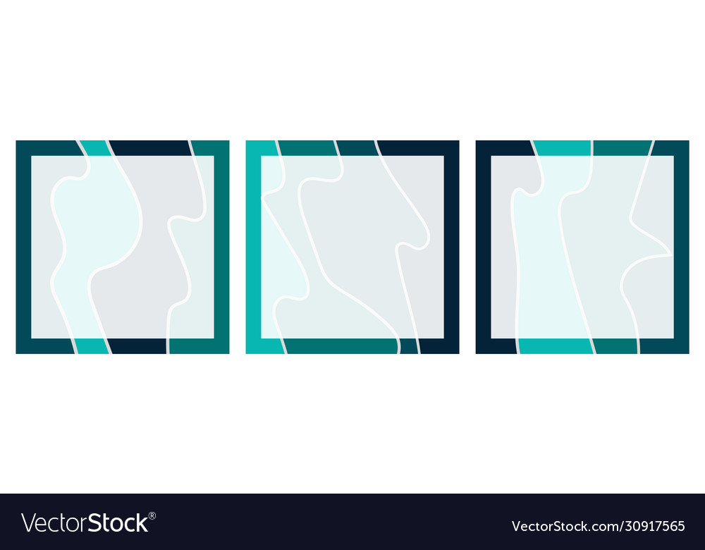 Set square backgrounds with abstract wavy vector image Set square backgrounds with abstract wavy