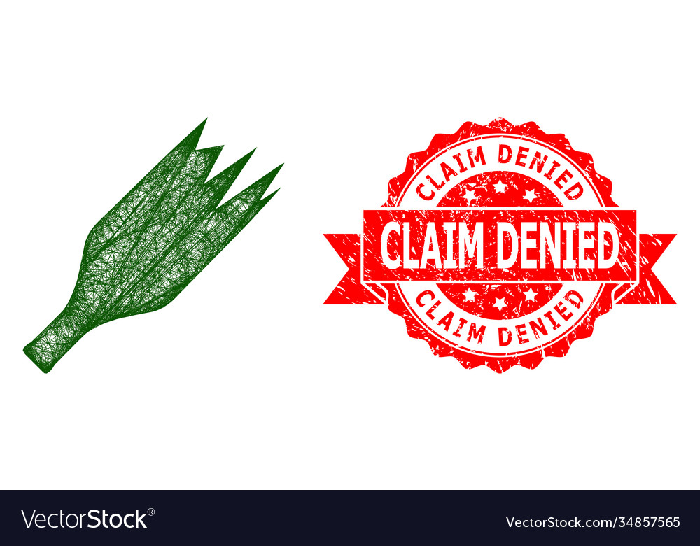 Textured claim denied seal and network broken wine Vector Image Textured claim denied seal and network broken wine