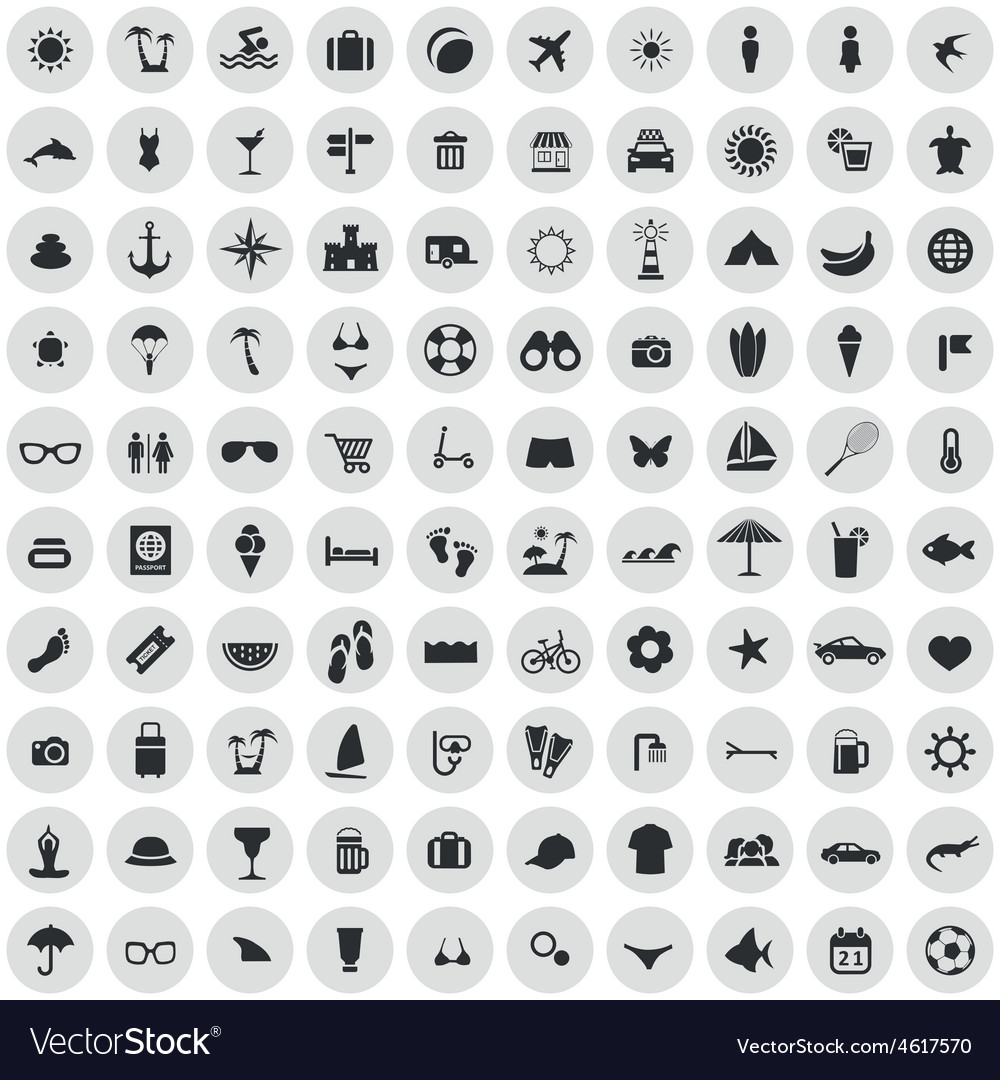 100 beach icons