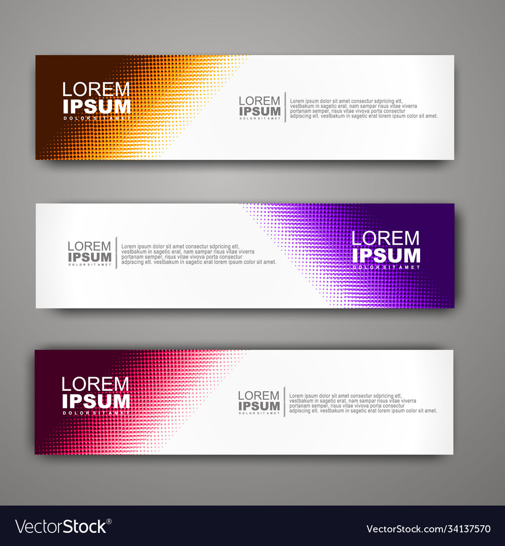 Abstract web banner design template with halftone vector image Abstract web banner design template with halftone