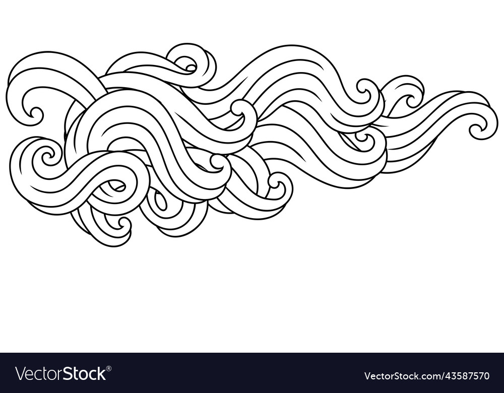 Background with wave line curls monochrome vector image Background with wave line curls monochrome
