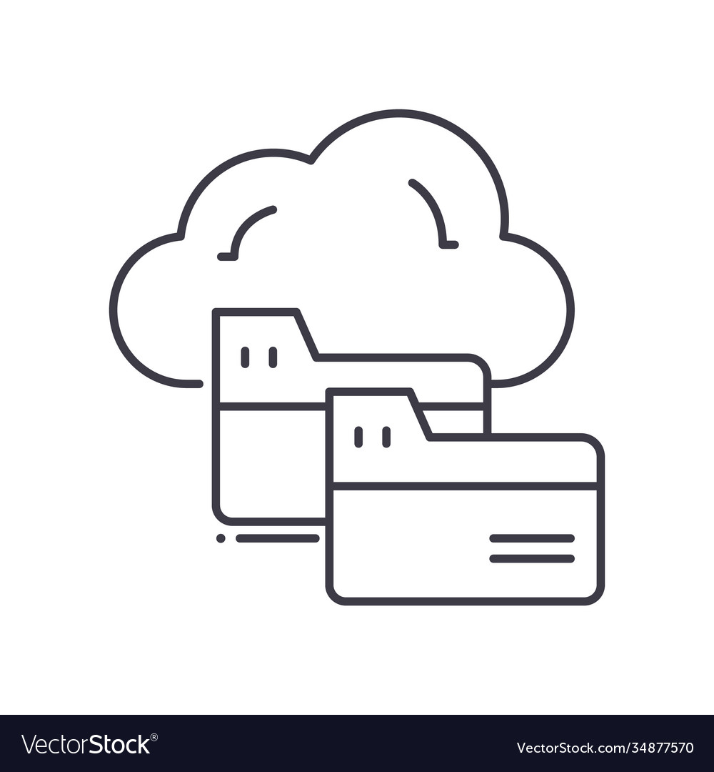 Backup data concept icon linear isolated