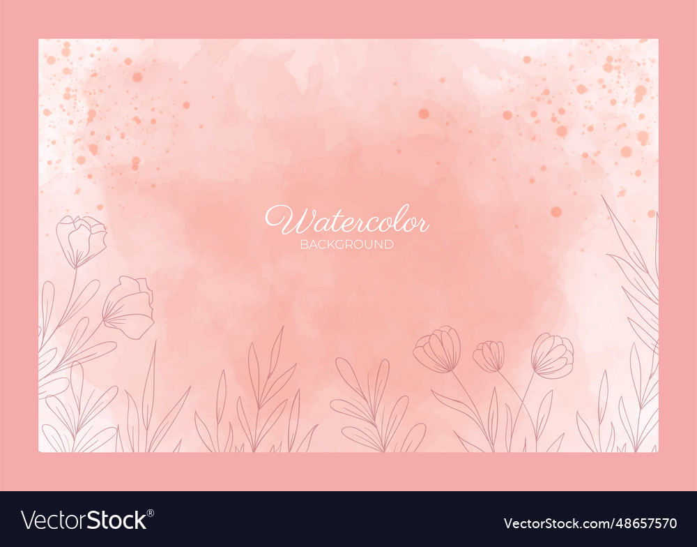 Beautiful watercolor pink background template