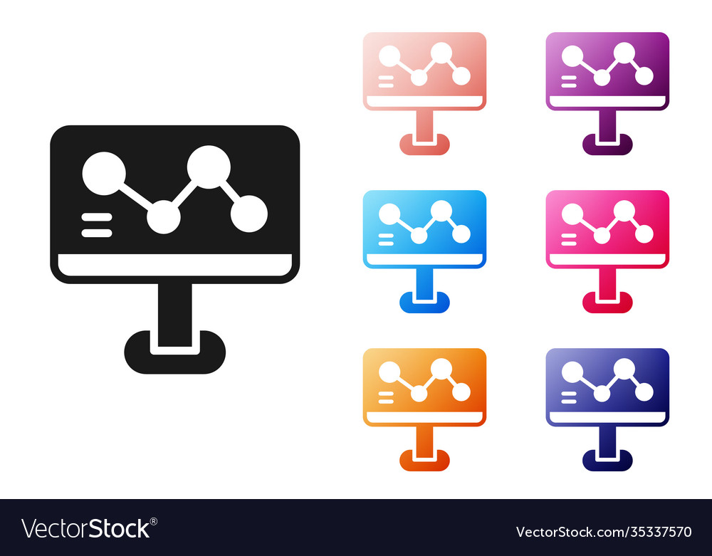 Black chemical formula on monitor icon isolated