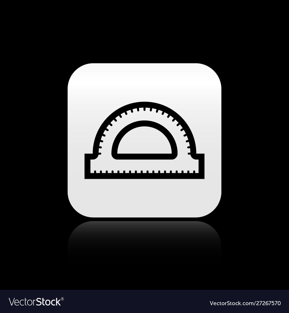 Black protractor grid for measuring degrees icon