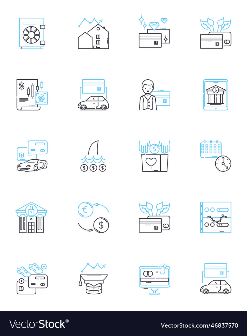 Cloud computing linear icons set virtualization