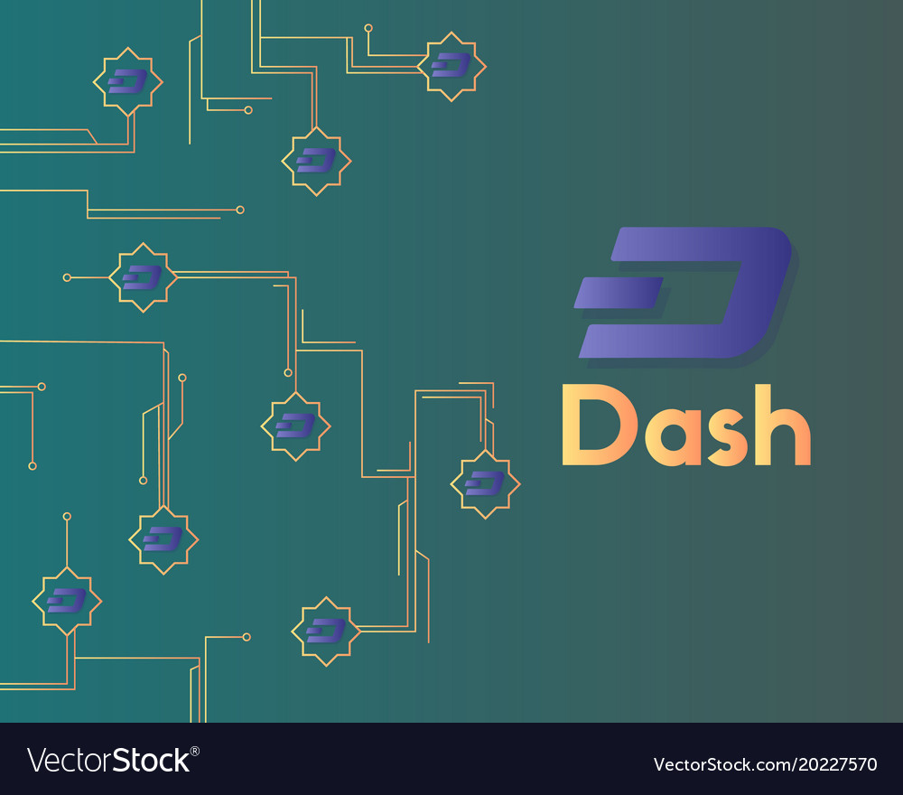 Dash blockchain technology with circuit background