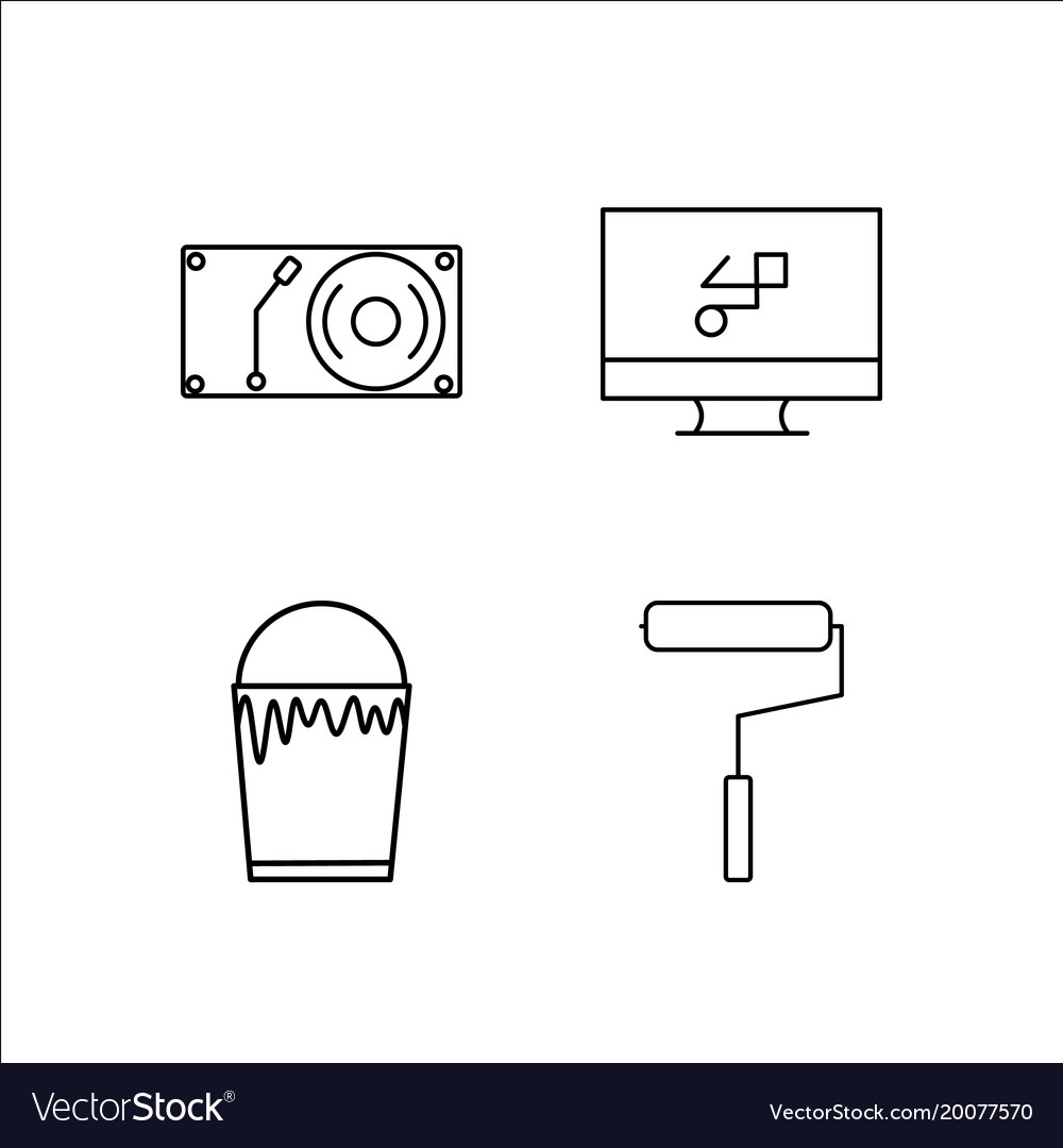 Design und Studio einfache lineare Icon-Setsimple