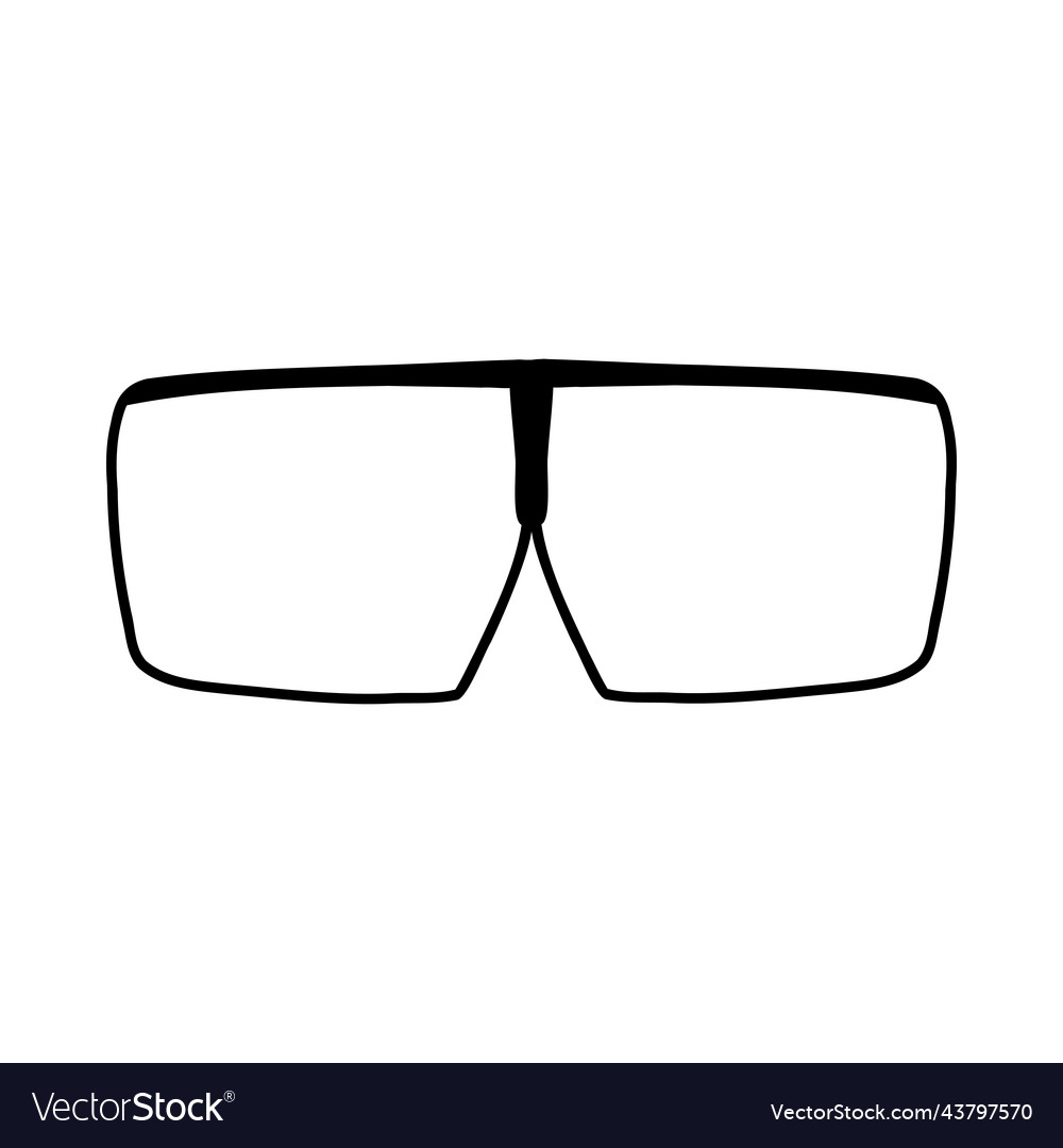 Hand drawn doodle glasses sketch of black outline vector image Hand drawn doodle glasses sketch of black outline