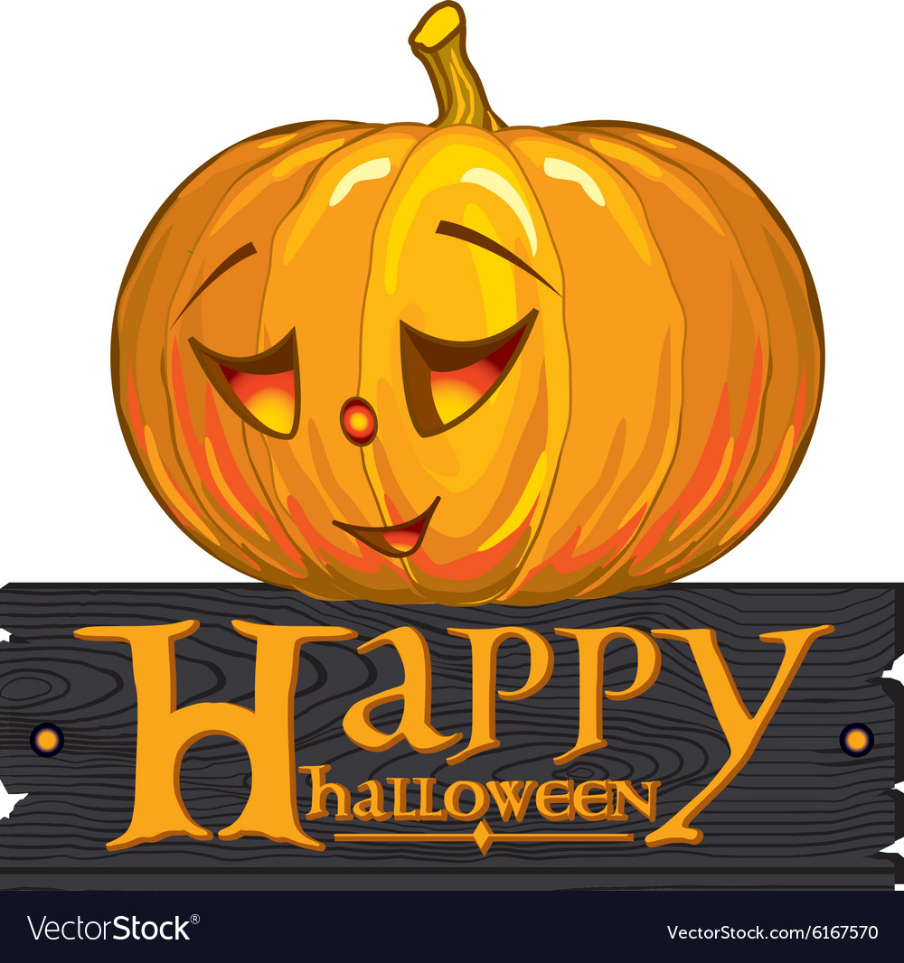 Inscription congratulation with happy halloween Vector Image