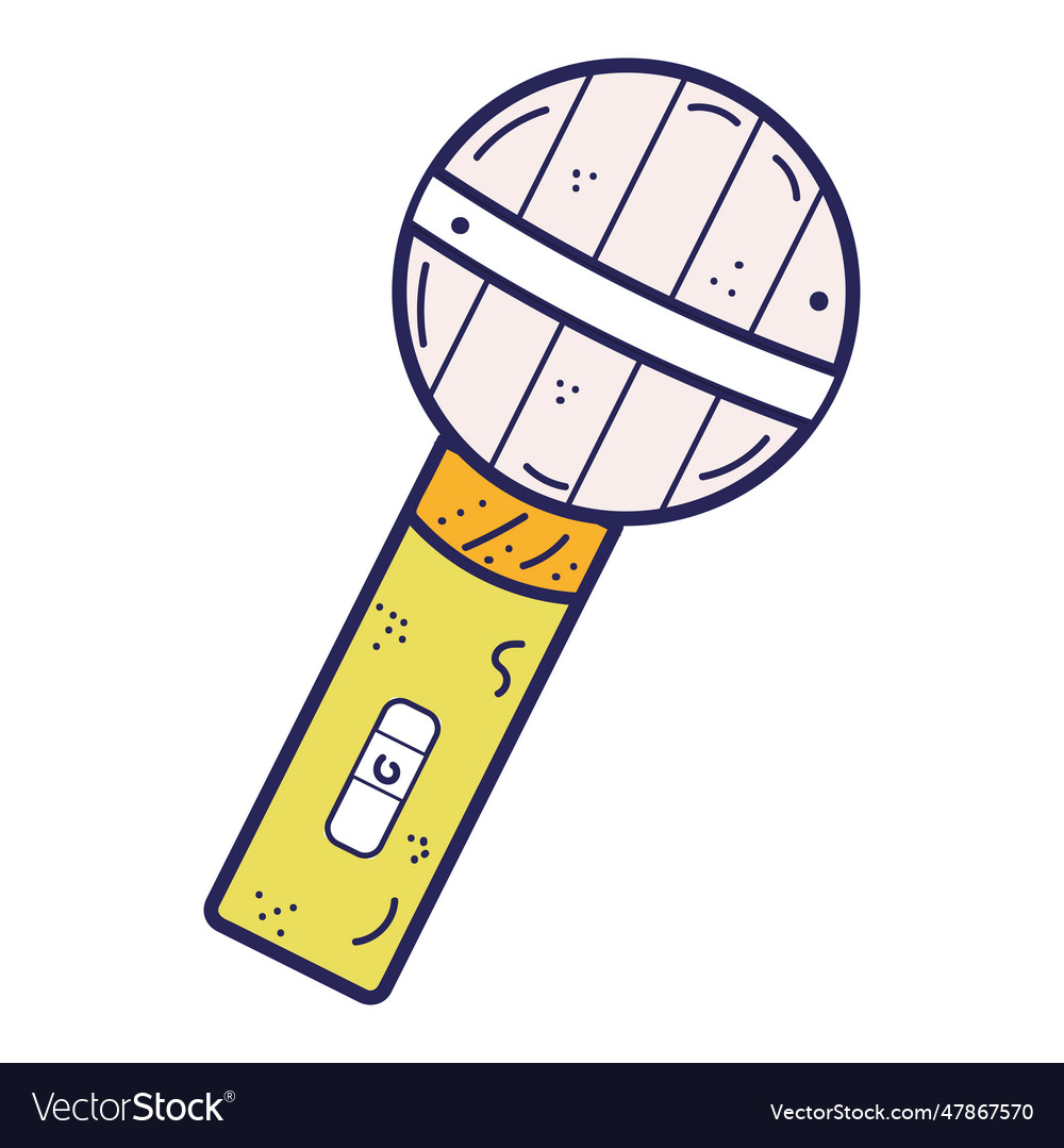 Isolated colored microphone sketch icon