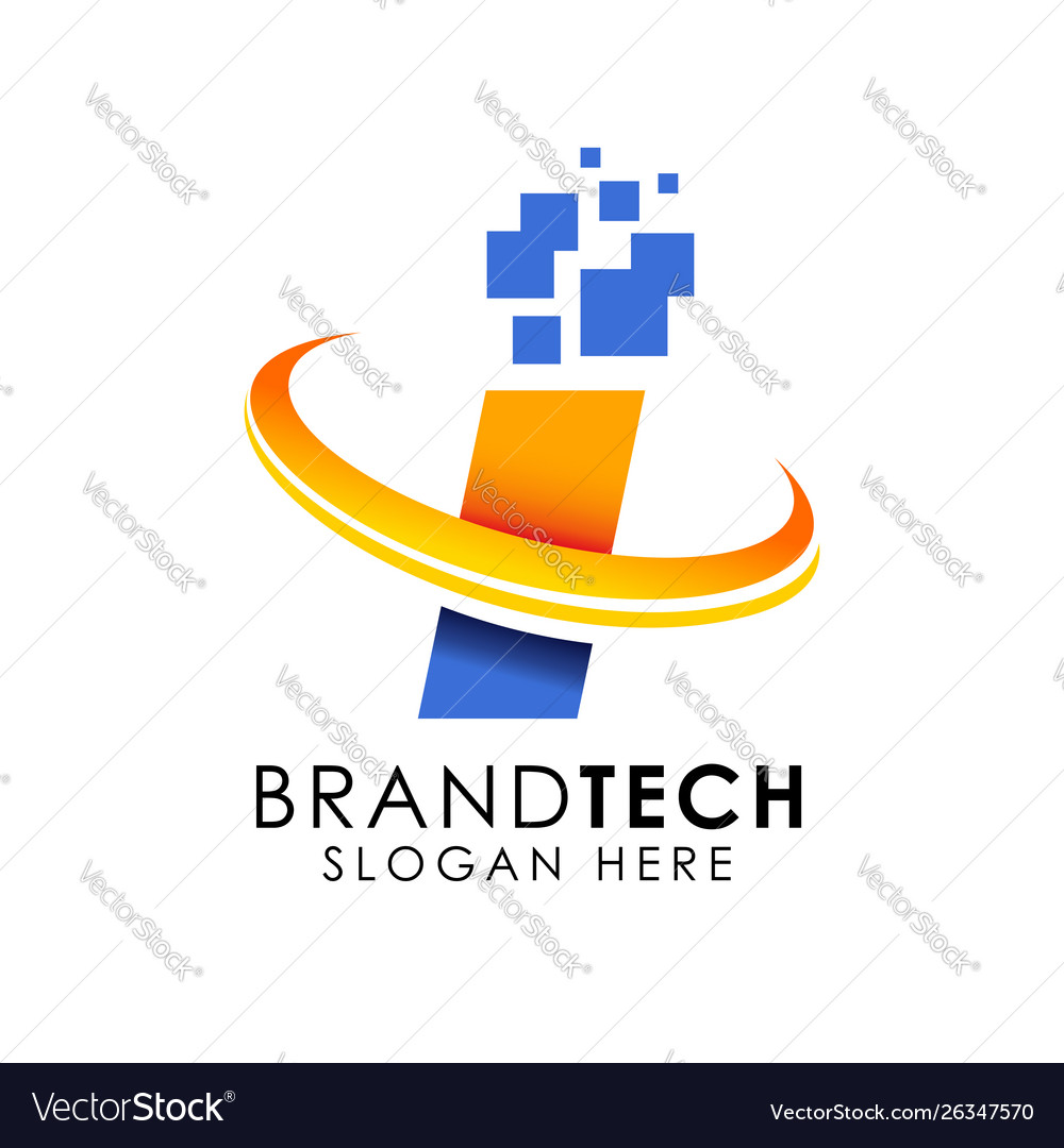 Letter i logo design template digital technology Vector Image