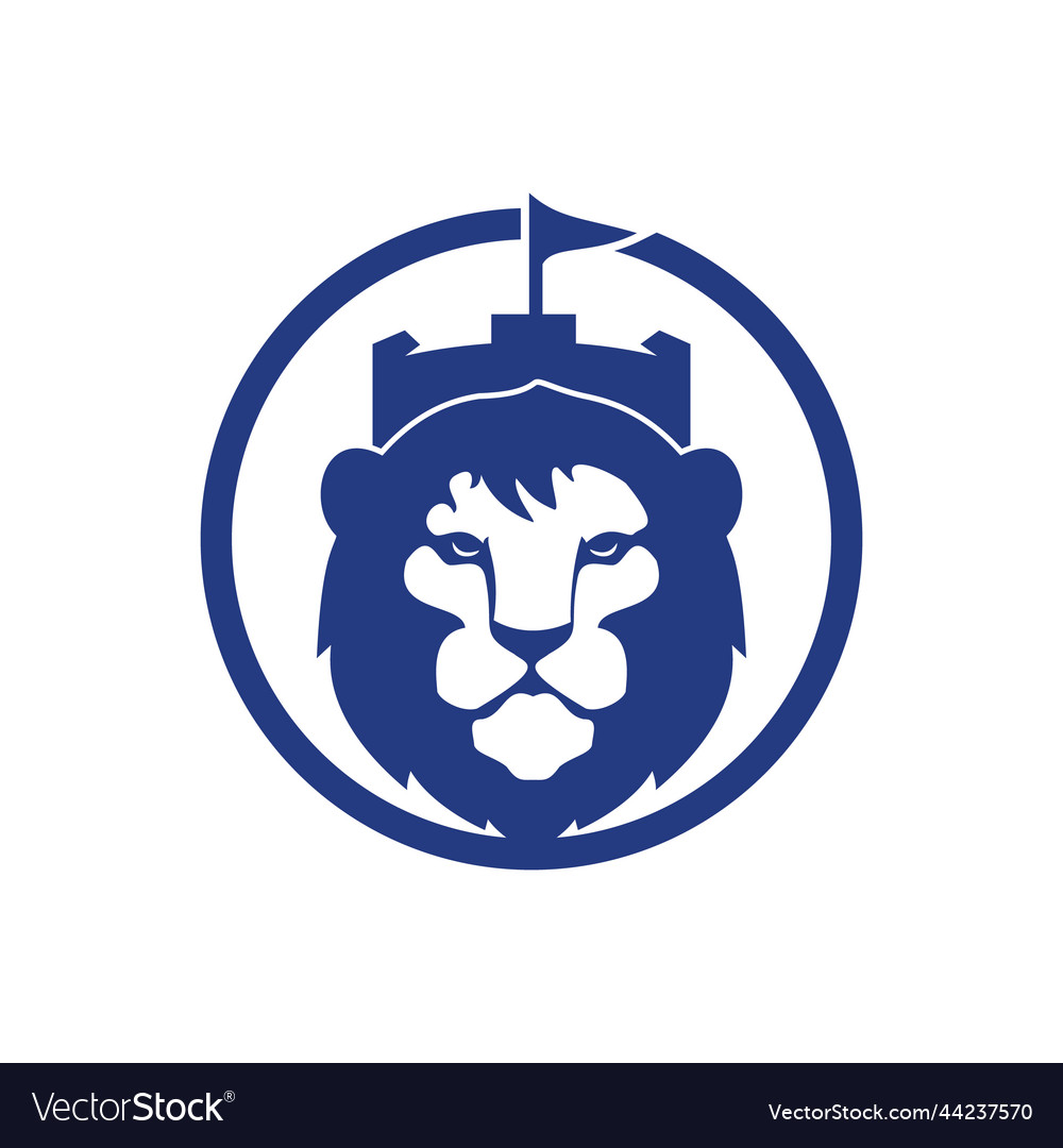 Lion fort logo design template Royalty Free Vector Image