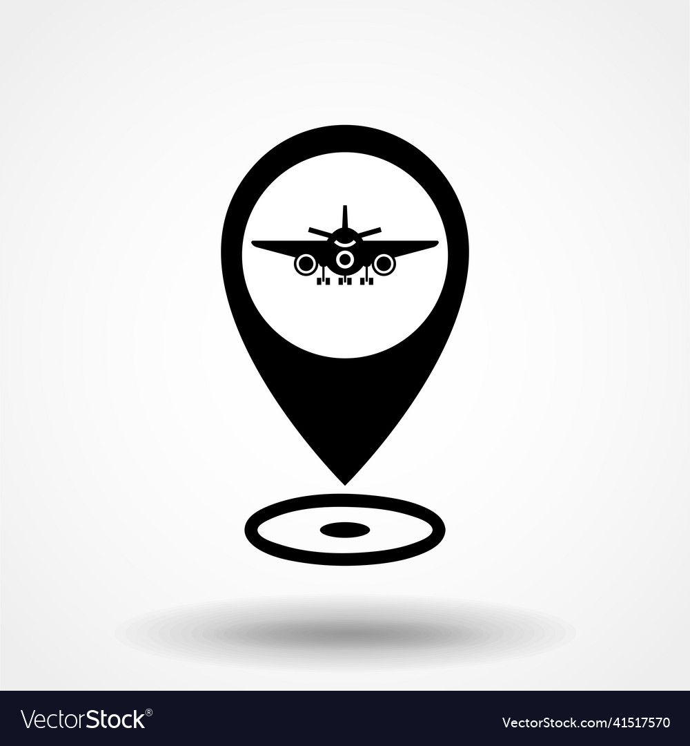 Map pointer airport icon